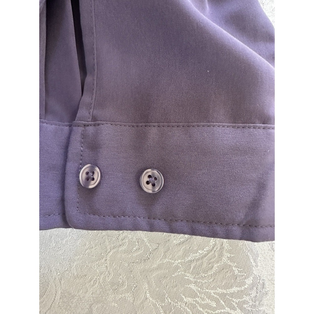 Orvis Men's XL Purple Solid Long Sleeve Button-Front Point Collar Dress Shirt - Picture 5 of 13